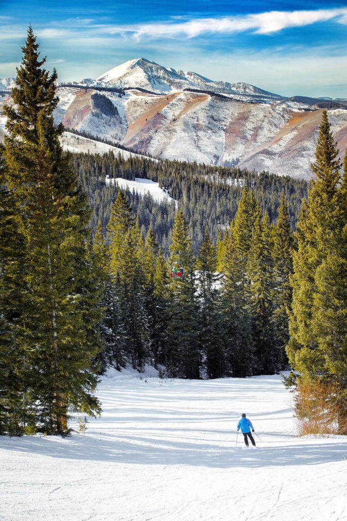 Skiing in Colorado Mountains
