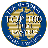 The National Top 100 Trial Lawyers award badge.