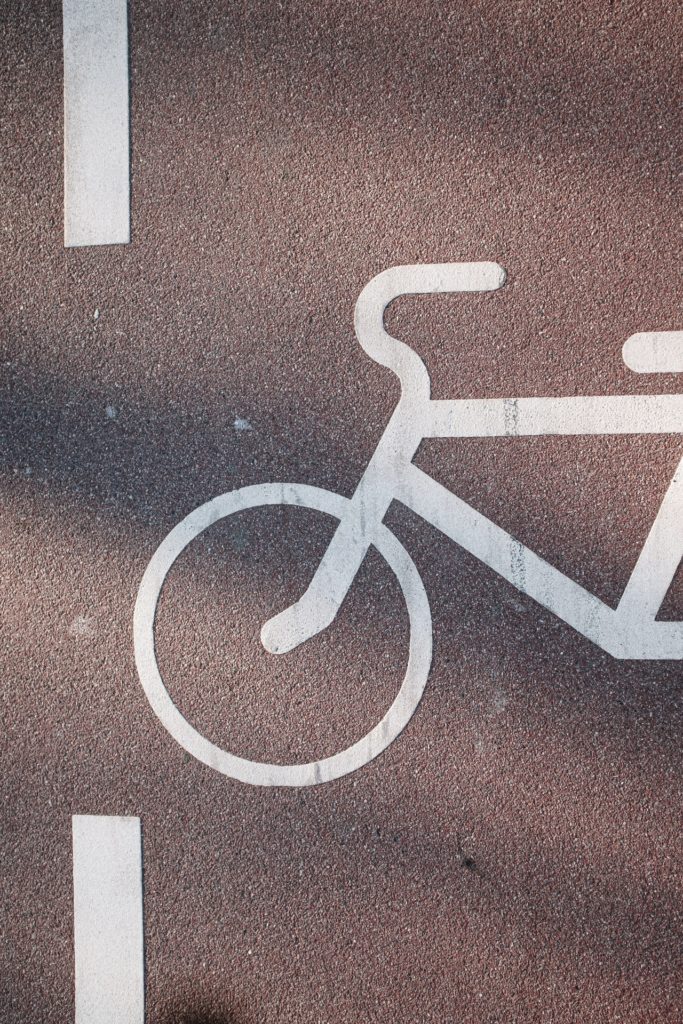 bicycle lane in a city street