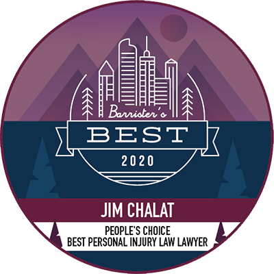 Jim Chalat People’s Choice award badge for Best Personal Injury Lawyer in 2020 by Colorado Law Week.